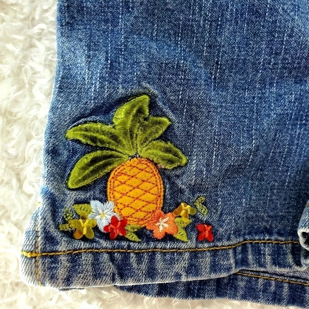 Gymboree Palm Tree Embroidered Jean Shorts